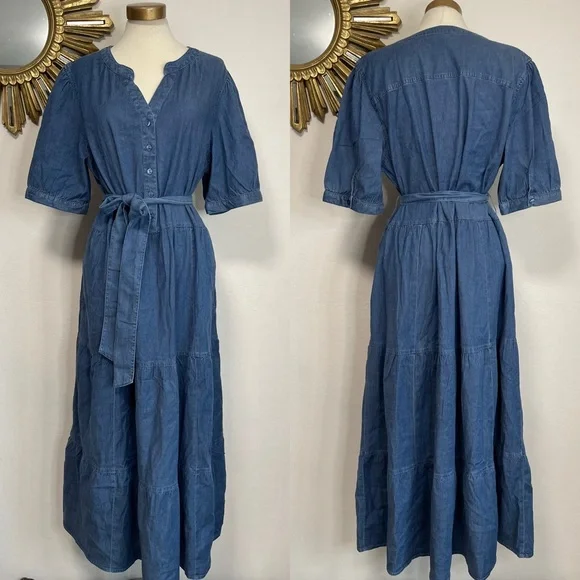 Isaac Mizrahi | Dresses | Isaac Mizrahi Bridgehampton Chambray Denim Midi  Dress | Poshmark